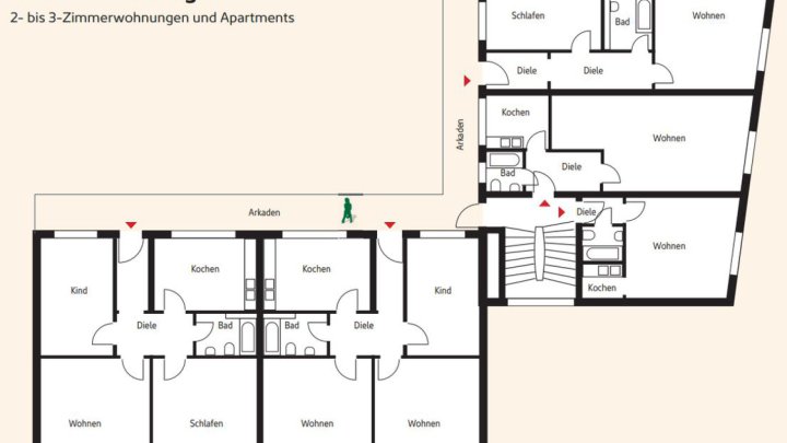  Apartment mit Küche, Diele, Bad in zentraler Lage !!